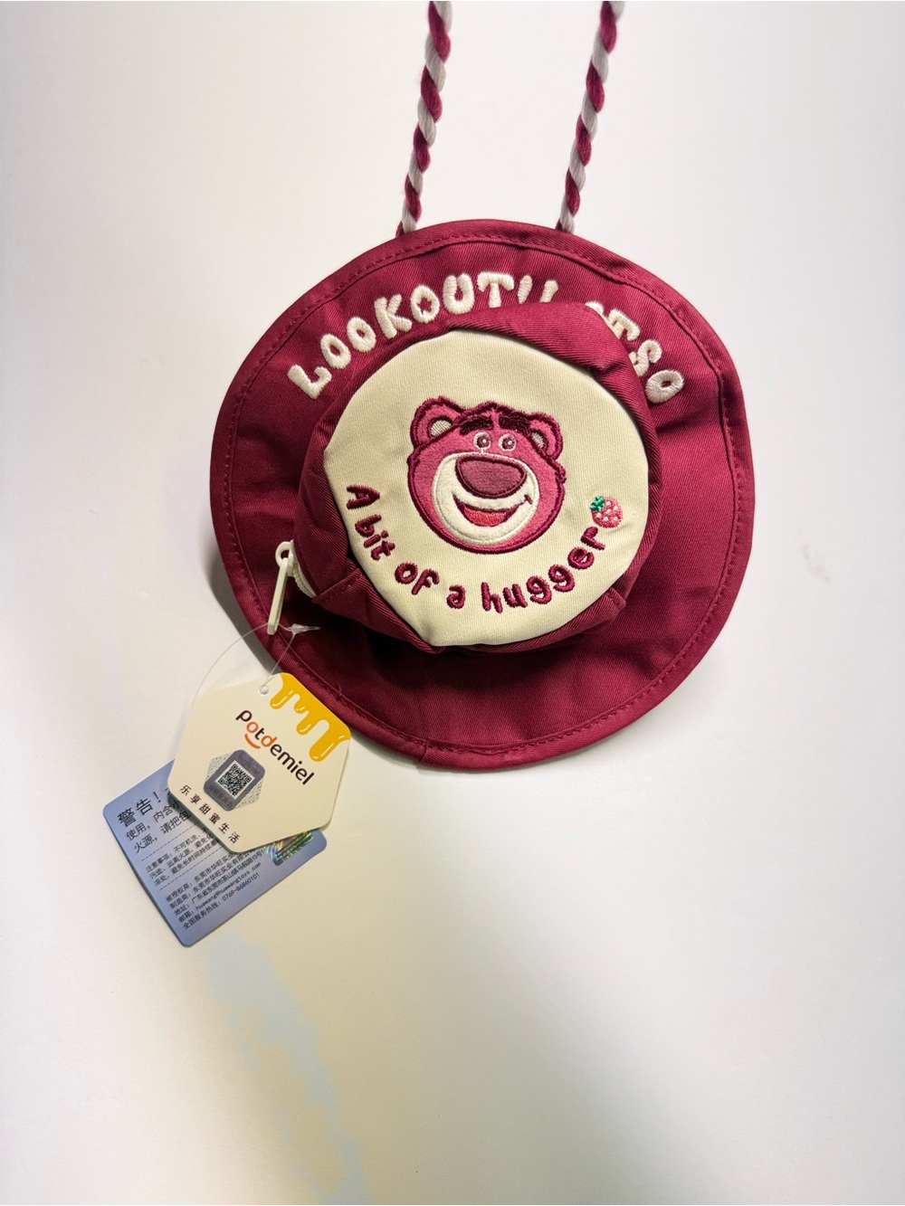 Potdemiel Disney Pixar Toy Story Lotso Bear Crossbody Bag Purse Bucket Hat NWT